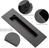 Malimali 2 Pack Stainless Steel Recessed Sliding Door Handles 150mm Matte Black view 3
