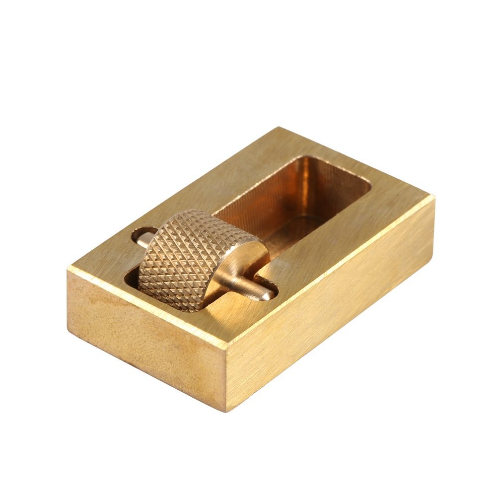 Yosoo Leather Craft Making Leather Edge Roller Oil Painting Box With 2 Brass Rollers Leather Edge Processing Tool