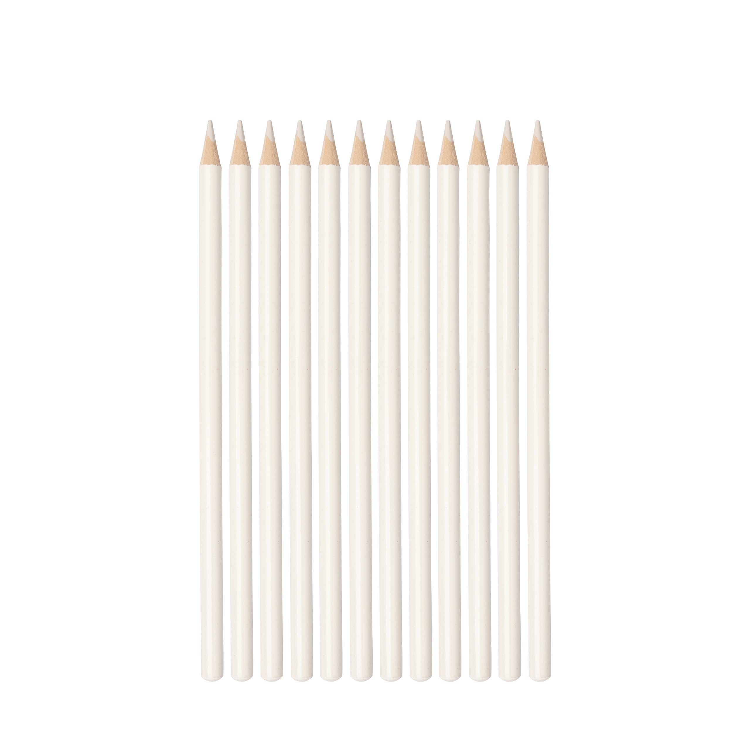 Realm Tailors Chalk Pencils, Dressmaking Dressmakers Chalk Pencil for Marking Fabric, Pack of 12, 4 Colours (White)