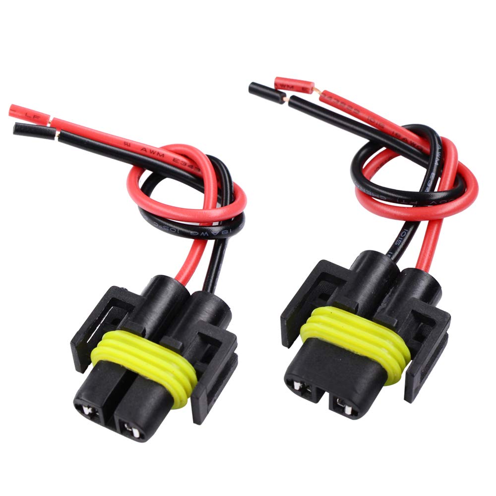 HUIQIAODS H11 H8 H9 Headlight Bulb Socket Connector Female Wiring Harness for Fog Light