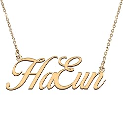 HUAN XUN Customized Custom Simple Any Name Necklace