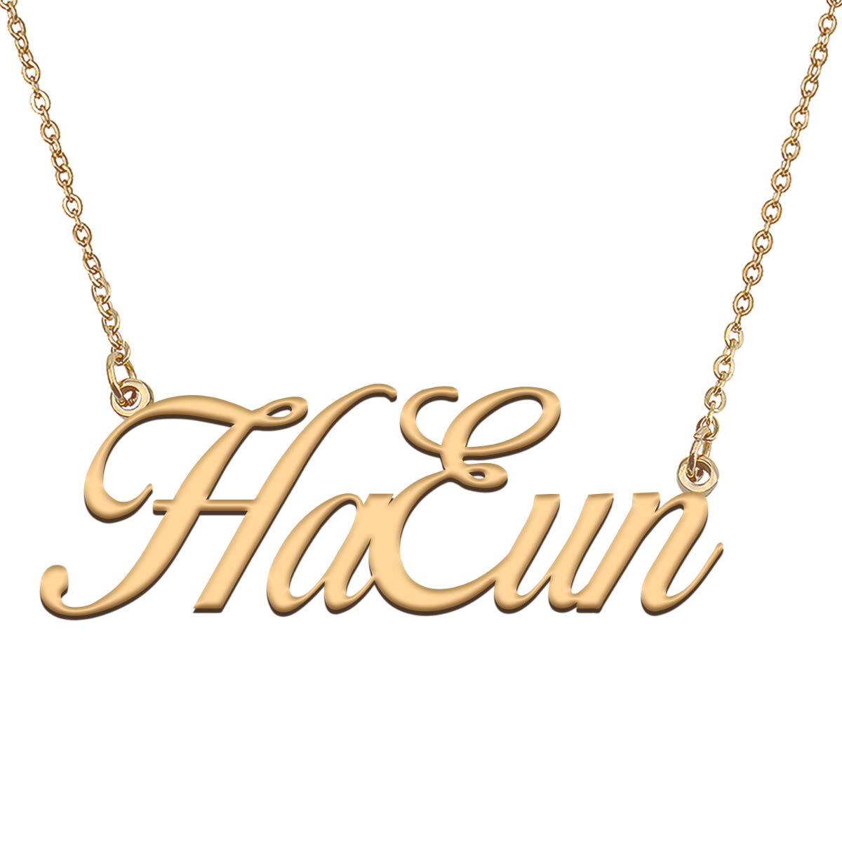 HUAN XUN Customized Custom Simple Any Name Necklace