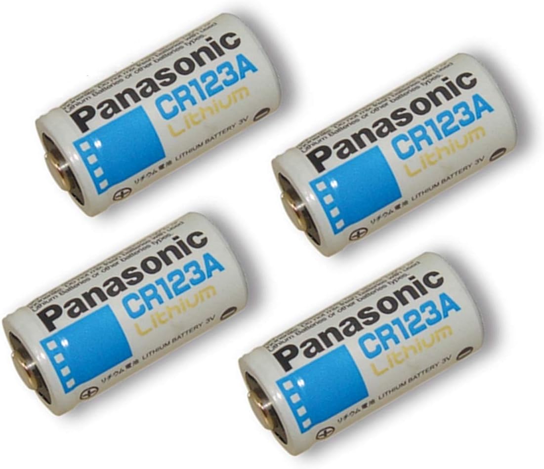 Panasonic CR123A 123A Lithium Battery 3V, 1400 Mah (4 Pack)