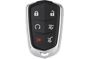 HelloAuto Key Fob Cover for 2015-2019 Cadillac Escalade ESV, Key Fob Replacement Keyless Entry Remote Key Fob Shell, OEM Key Fob Case for 6 Buttons (HYQ2AB)