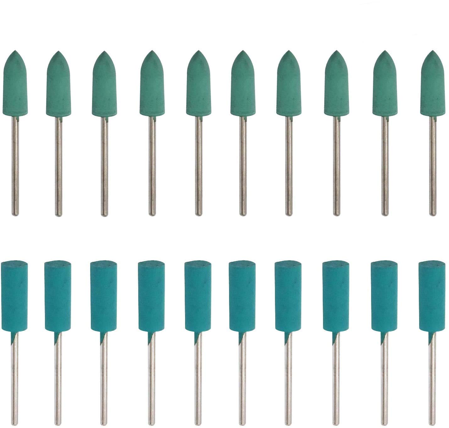 Rubber Polishing Bits Fit Grinding Tools Rotary Tool Bullet Polishing Burr Bit Set Polisher Bit Mounted Point 2.35mm Mandrel