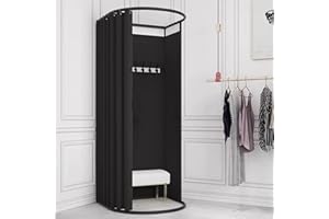 WUGCHDA Clothing Store Fitting Room, Portable Privacy Protection Dressing Room, Movable Semicircle Changing Room for Office, 