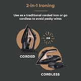 Tower T22008RG CeraGlide Cordless Steam Iron Ceramic Soleplate Black Rose Gold view 3