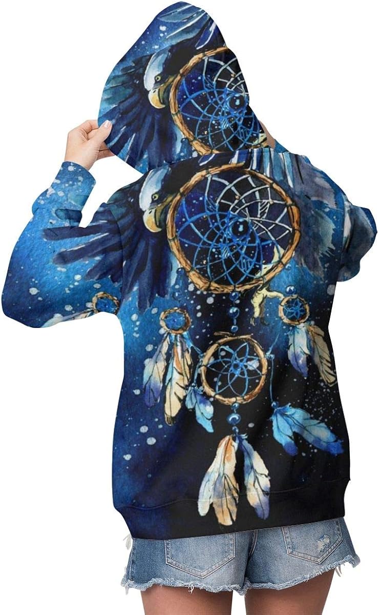 Womens Hoodie Watercolor Dream Catcher 