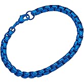 555Jewelry 5mm Stainless Steel Box Chain Bracelet for Men & Women, 6.5 to 9 Inch