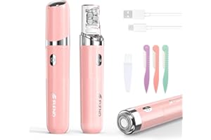 BEAUZMO Facial Hair Remover for Women, 2-in-1 Epilator for Women with LED Light USB Rechargeable Portable Electric Epilators Painless Lady Shavers for Face, Lip, Chin, Leg, Arms, Bikini (Pink)