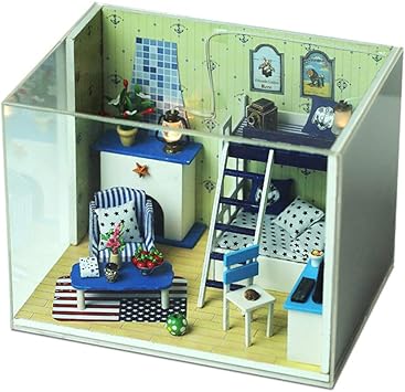 Docooler Doll House Dream House DIY Miniature House Building Kit Wooden Furniture Toys for Child Girl Boy