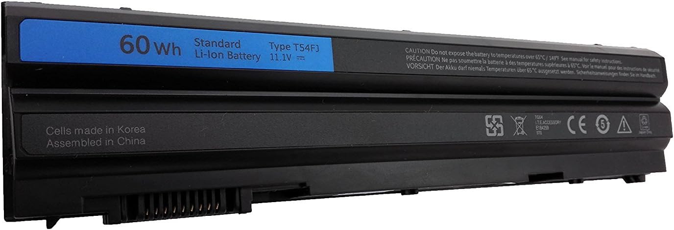 HYTA 60Wh New T54FJ Laptop Battery for Dell Latitude E6420 E6430 E5420 E5430 E5520 E5530 E6530; Inspiron 14R 5420 15R 5520 7520 17R 5720 7720 P/N: 8858X M5Y0X T54F3 4YRJH 0T54FJ