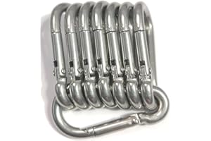 EasyBravo 8 Pack 1.57" Spring Snaps Hook Stainless Steel Clip Keychain