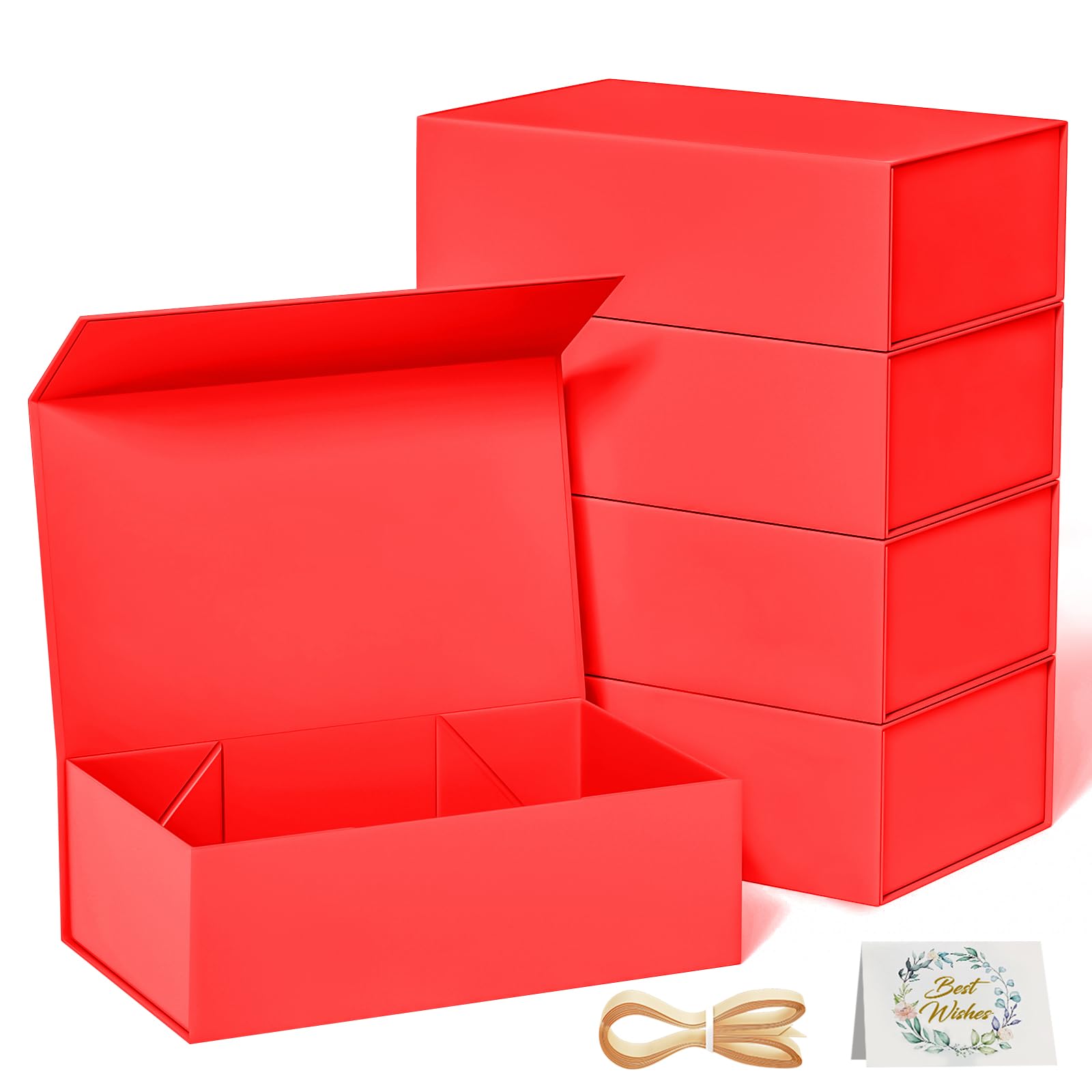 RYDDOY 5 Pack Red Gift Box, 9.5x6x3'' Gift boxes