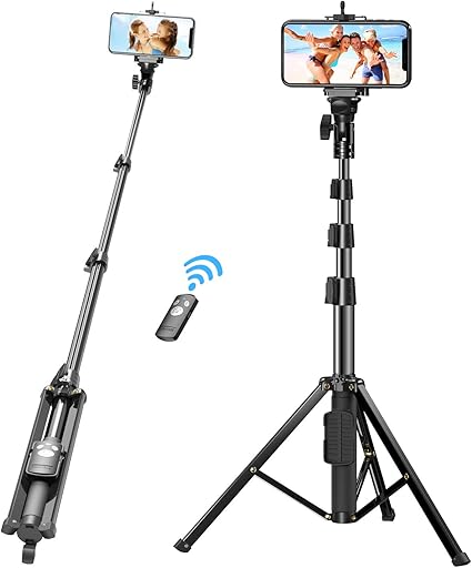 Amazon 最新型 自撮り棒 三脚 セルカ棒 Iphone Android Bluetooth 無線 ミニ三脚 一脚 兼用 自撮り棒 Iphone 折り畳み 七段階伸縮 最大100m 360度回転 スマホ カメラ Gopro 自撮り棒 リモコン シャッター 設定不要 1 4インチネジ ボール雲台 ワイヤレス 軽量 Ios
