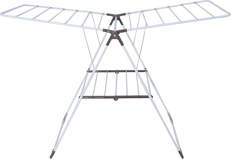 - Tendedero Grande Tetras 18M - Acero Inoxidable Gris y Negro - Dimensiones 137x60x92cm - Plegable - Ideal para secar la Ropa - Ahorra Espacio - Práctico y Duradero - Color estándar