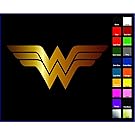 Wonder Woman Sticker / Vinyl Decal - Gold 4" - Justice League, DC Comics