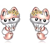 Cat/Bunny/Bee/Fox/Hummingbird/Starfish/Horse/Elephant/Koala/Frog Earring for Women Sterling Silver Cat/Bunny/Bee/Fox/Elephant/Koala Jewelry Stud Earrings Gifts for Women