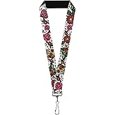 Buckle-Down Lanyard-1.0"-Love Kills Close-up White