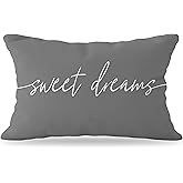 YeiHe Sweet Dreams Pillow Cover 12x20, Decorative Throw Pillow Covers for Bedroom Liivng Room Home, Bed Decorative Pillows (Gray)