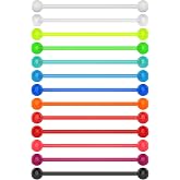Colourful Plastic Industrial Piercing Jewelry Pink Black Multi Color Set - Bioflex Hypoallergenic Industrial Piercing Jewelry Flexible Barbell Retainer - 14g Bendable Piercings Plastic Bar Earrings 14