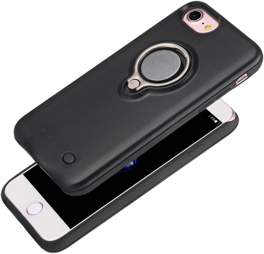 iPhone 8 / 7 / 6 Plus Battery Case,VALWORD 8000mAh Portable Power Protective Charging Case With Magnetic Ring Grip for iPhone 8S 7S 6S Plus (5.5 Inch) Extended Battery Juice Pack (Black)