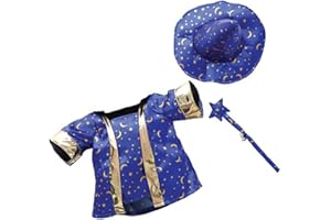 TEDDY MOUNTAIN Adorable Wizard Costume with Wand Outfit Fits Most 8 to 10 inch Stuffed Animals