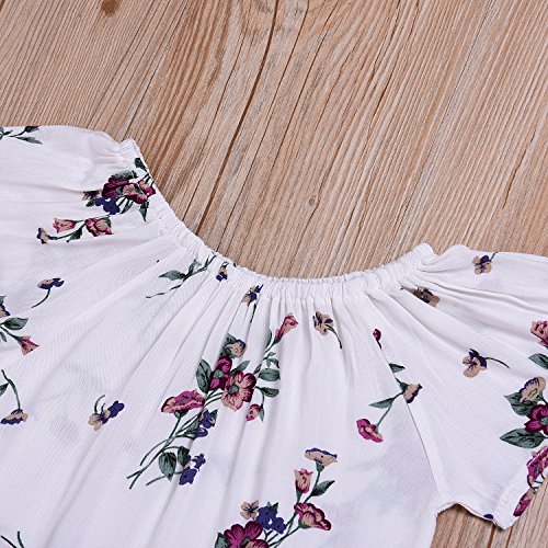 image for LOliSWan 2Pcs Infant Toddler Baby Girls Summer Boho Floral Rompers Jum