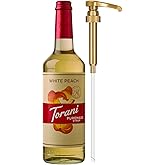 Torani Puremade Syrup, White Peach Flavoring for Drinks, Glass Bottle with Pump Included, 25.4 Fl Oz