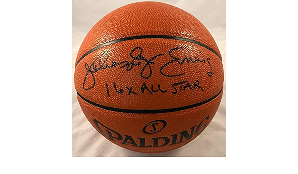 dr j signed basketball