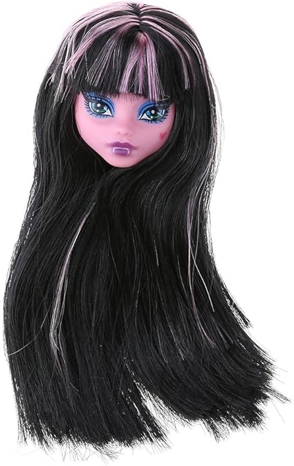 VIPECO Durable Fairy Monster Doll Head with Hair PVC Devil Nude Doll Head Toy Accessory (C Material: Plastics