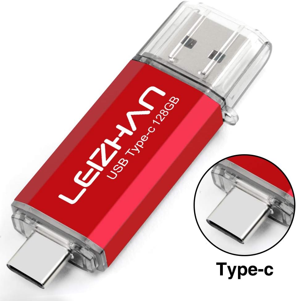 LEIZHAN Type-C Photostick USB 3.0 16 GB USB Flash Drive, USB Memory Stick for Samsung Galaxy s9, Samsung Note 8/Xiaomi 6/OnePlus 3/Pixel XL/Nexus 5X/LG G5 G6/HTC 10/Huawei Mate 9