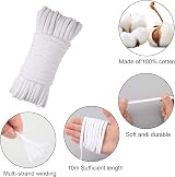 DULKET 2 Pcs 10M Cotton Rope Soft Woven Lace for Crafts Gardening Decor Knitting view 2