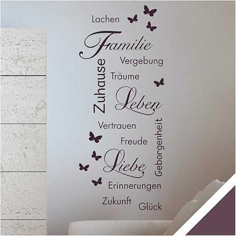 Exklusivpro Wandtattoo Spruch Worte Familie Leben Liebe