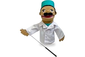 okegztoa 16" Puppets Entriloquist Puppet,Hand Puppets for Kids Plush Doctor Puppets for Adults with Removable Mouth Puppet for Kids Ages 4-8，Hand Puppet for Adults with Scalable Puppet Control Rod