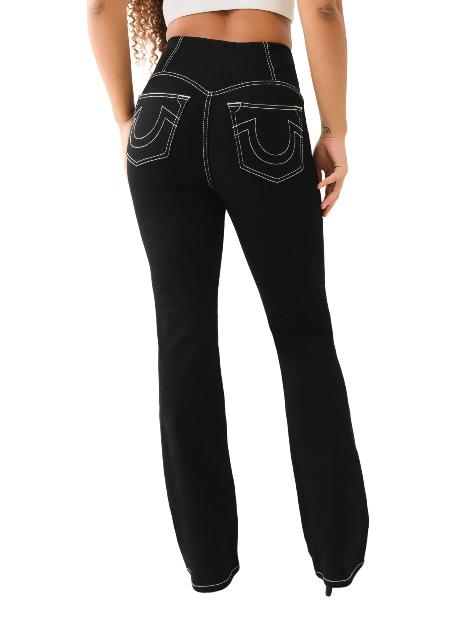 True Religion Women’s True Corset Becca HR Bootcut​, Body Rinse Black