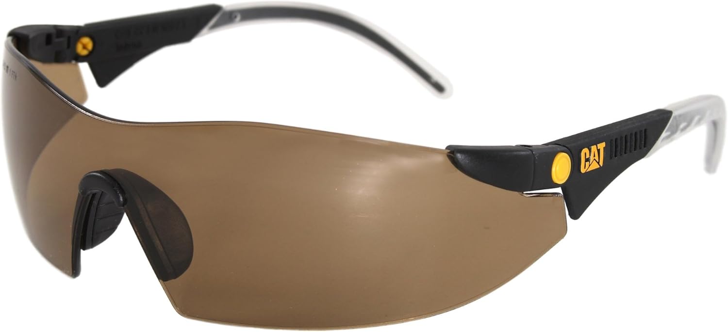 CAT Caterpillar Workwear Dozer Brown Smoke Lens Safety Glasses Shades