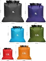 Victoper 6Pcs Dry Bag Set 8L 5L 3.5L 3L 2.5L 1.5L Waterproof Ripstop view 2
