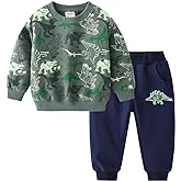 GFQLONG Toddler Baby Boy Fall Winter Sweatshirt Outfit Clothes Long Sleeve Pullover Tops Joggers Pants Set