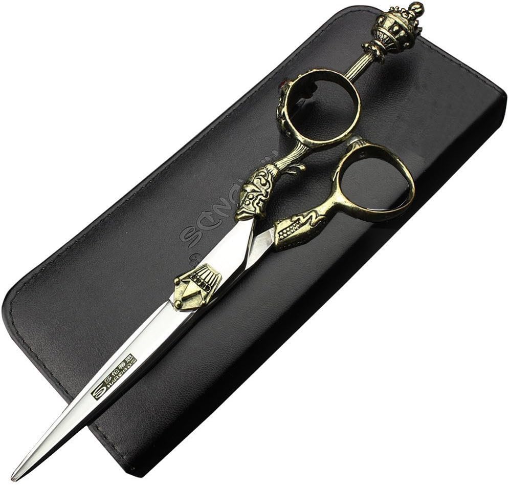 6 inch Japanese professional hairdressing scissors 440c high hardness hair trimmer hairdresser special hair cutting and thinning scissors (Cutting Scissors)