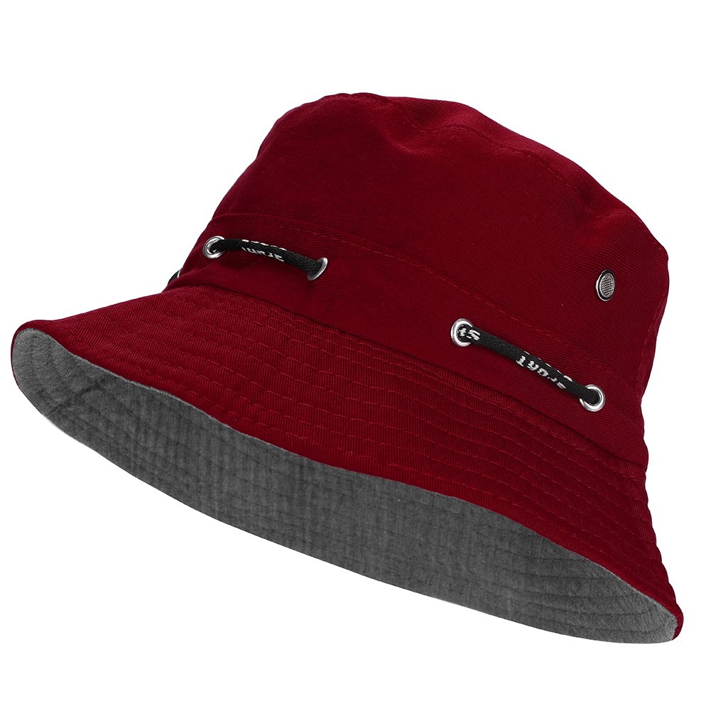 ITODA Bucket Cap Wide Brim Sun Hat UPF50+ Summer Beach Hat Women Men Fishing Hats Sunbonnet Foldable Glacier Cap Lightweight Outdoor Sun Protection Hats for Fishing Hiking Traveling Vocation Wine Red