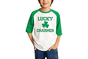 BesserBay Unisex Kids' St. Patrick's Day Lucky Shamrock Raglan Sleeve T-Shirt Irish Clover Tee 1-10 Years