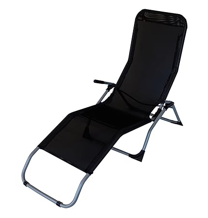 lifestyle4living Gartenliege, Liegestuhl, Sonnenliege, Relaxliege, Gesundheitsliege, Kippfunktion, Stahlgestell, grau
