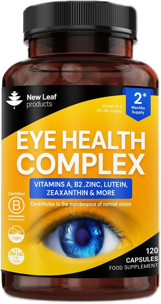 New Leaf Eye Health Complex Lutein Zeaxanthin ZincUK Made 120Caps