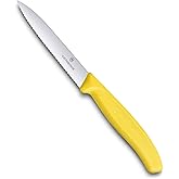Victorinox 6.7736.L8 Swiss Classic Paring Knife for Cutting and Preparing Fruit and Vegetables Serrated Blade in Yellow 3.9 i