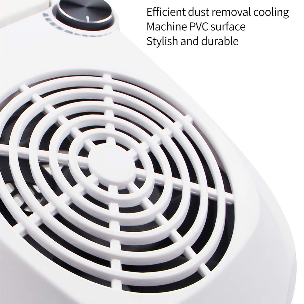 JEWHITENY Nail Dust Collector Vacuum Cleaner Professional Powerful Manicure Machine with 2 Dust Bag Nail Art Salon Equipment Adjustable Speed Collector : Beauty