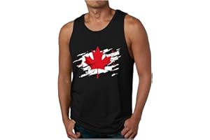 Men's Funny CA Maple Muscle Fit Tank Tops Sleeveless Patriotic T-Shirts Vintage Graphic Tees Loose Retro Summer Shirt