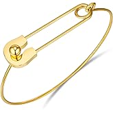 Plikin Chunky 14K Gold Plated Bracelet for Women Statement Leopard Bracelets Layered 14K Gold Plated Bangles with Cheetah Print