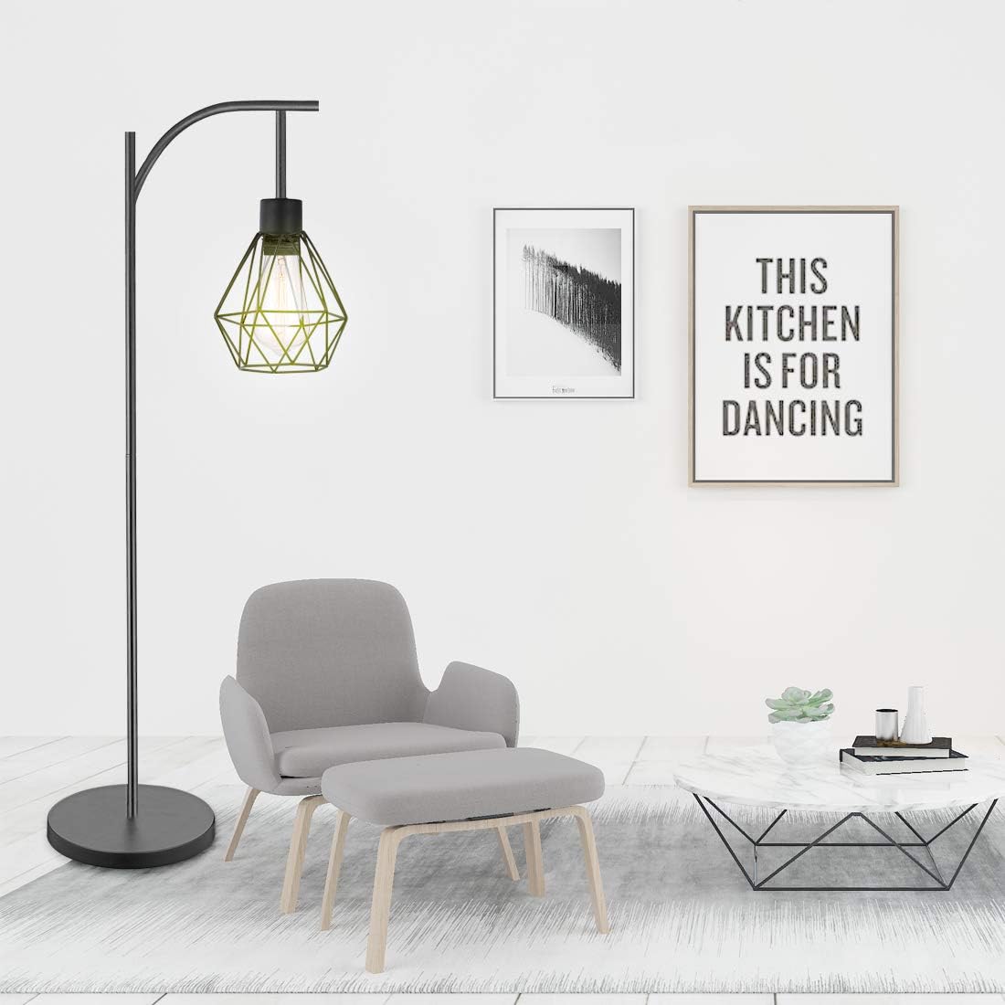 Lighting Metal Cage Lampshade for Pendant Light Cord Kit Vintage Lamp Holders Hanging Lighting Cord Fixture Farmhouse Bedroom Dining Room Decoration (3 Packs/Diamond Shape) - - 