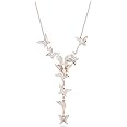 Swarovski Lilia Y necklace, Butterfly, White, Rose-gold tone plated